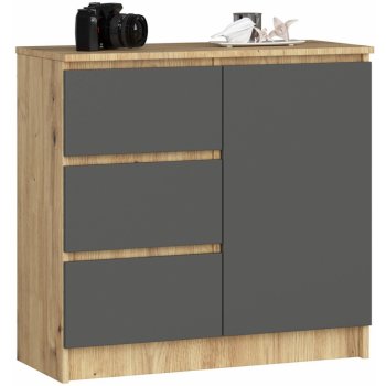 Ak furniture Jerry K 80 cm 1 dveře 3 zásuvky