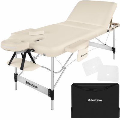Tectake 405587 3 zóny masážní lehátko s 5cm polstrováním a hliníkovým rámem béžová 78 cm – Hledejceny.cz