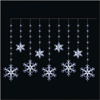 EMOS LED vánoční závěs – vločky, 160x95 cm, venkovní i vnitřní, studená bílá, časovač – Hledejceny.cz