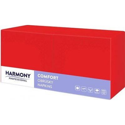 Harmony Professional ubrousky červené obědové 33x33cm 2 vstvá celulóza 1 balení = 250 ubrousků – Zbozi.Blesk.cz
