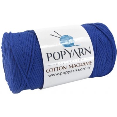 POPYARN Příze Cotton Macrame B015 - modrá, 250g 190m – Zboží Mobilmania