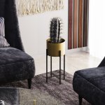 ASIR Stojan na květináč GED-026 černý a zlatý – Zboží Dáma