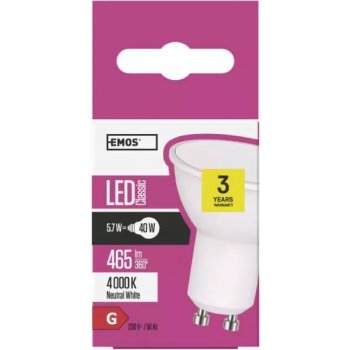 Emos LED žárovka Classic MR16 5,5W GU10 Neutrální bílá