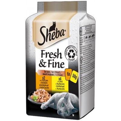 Sheba Fresh & Fine kuřecí a krůtí 6 x 50 g – Zboží Mobilmania