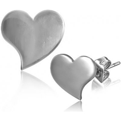 Šperky eshop lesklé puzetové z oceli prohnuté srdce Q2.4