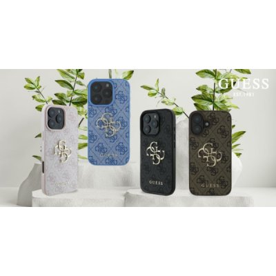 Guess PU 4G Metal Logo Zadní pro iPhone 16 Pro Grey – Zboží Mobilmania