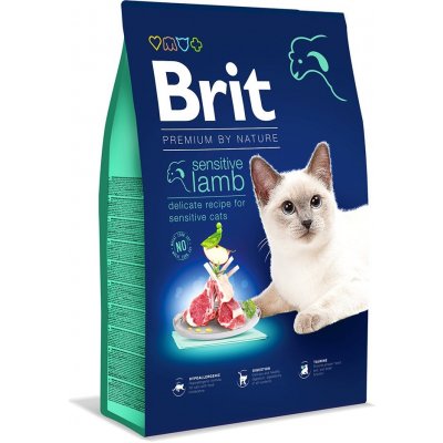 Brit Premium by Nature Cat Sensitive jehněčí 8 kg