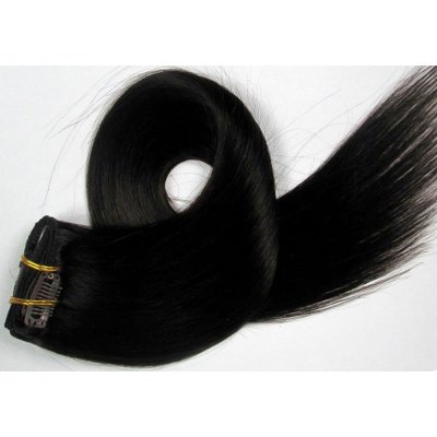 VLASY CLIP IN 8 pásů PŘÍRODNÍ ČERNÁ #1B, 120g, 60cm – Sleviste.cz