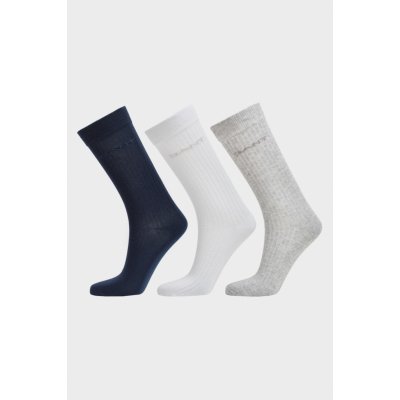 GANT TONAL LOGO RIB SOCKS 3-PACK modrá