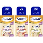 Sunar mléčná kaše 8 cereálií mix příchutí 6m+ 6 x 210 g – Zbozi.Blesk.cz