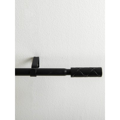 MKLuzkovinyCZ Garnýž jednořadá Roberto - matná černá 120 - 210 cm – Sleviste.cz