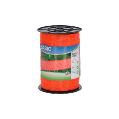 Ohradníková páska BASIC 40 mm 200 m 12 x 0,16 Niro oranžová – Hledejceny.cz