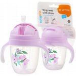 BabyOno nekapající hrneček se zatíženým brčkem 240 ml lila – Zboží Dáma