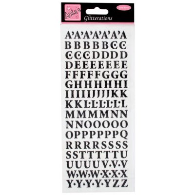 Samolepky písmena černá glitr – Zboží Mobilmania