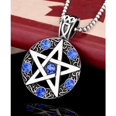 Origoska Řetízek supernatural (lovci duchů) pentagram (ocel) SP2 Modrá