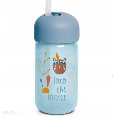 Suavinex lahvička s brčkem Forest modrá 340 ml – Zboží Dáma