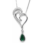 Klenoty Budín Ručně vyrobený z bílého zlata se smaragdem a diamanty J 28007 17 – Hledejceny.cz
