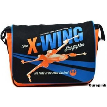 CurePink taška na rameno Star Wars X-wing Icon černá