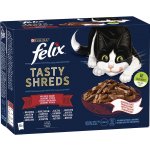 Felix TASTY SHREDS hovězí kuře kachna krůta ve šťávě 12 x 80 g – Zboží Mobilmania