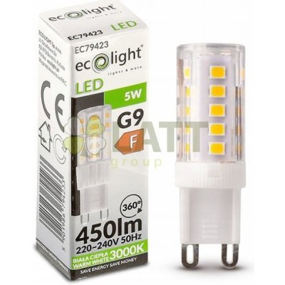 ECO LIGHT LED žárovka G9 5W 450lm teplá bílá – Zbozi.Blesk.cz