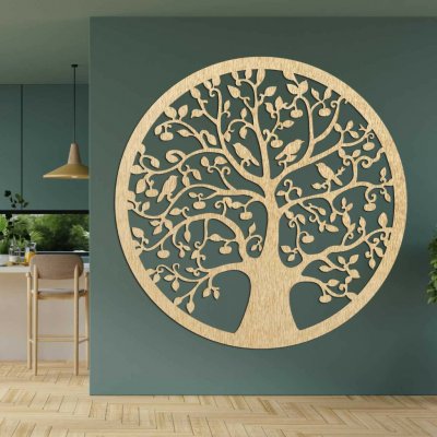 Dřevěný kruhový strom života na zeď | ARBOR: Překližka Topol - Honey 3071 30 cm 4546-101238 PR0382 – Hledejceny.cz