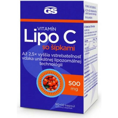 GS Vitamin Lipo C 500 mg se šipkami lipozomální vitamín C 50 kapslí – Hledejceny.cz