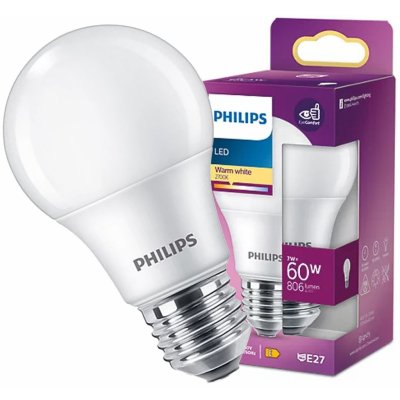 Philips LED žárovka E27 7W/60W 806lm 2700K – Zboží Živě