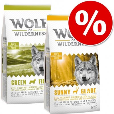 Wolf of Wilderness Adult Mix Adult Jehněčí & kachna 2 x 12 kg