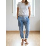 Italská móda Dámské rifllové tepláky Adam světle modré – Sleviste.cz