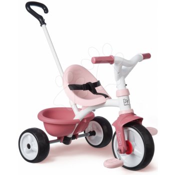 Smoby s volnoběhem Be Move Tricycle Pink s vodicí tyčí a EVA koly růžová