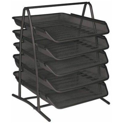 Drátěný stojan s 5 listovými zásuvkami, černý – Zboží Dáma