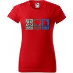 DOBRÝ TRIKO Dámské tričko Peace love beer Červená – Hledejceny.cz