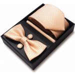 Set Grant Kravata motýlek manžetové knoflíčky kapesníček zlatá – Zboží Mobilmania