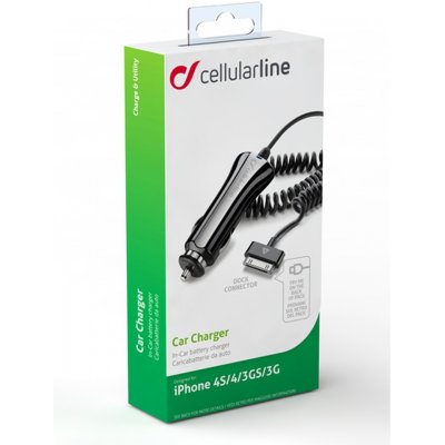 Autonabíječka Cellularline pro Apple iPhone 4S, 1A černá