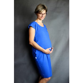 Oriclo těhotenské šaty Jennifer Oversize Královsky modrá