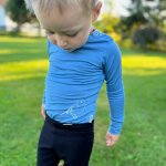 Dětské rostoucí merino body Tarua dlouhý rukáv blankytné s ptáčkem – Zboží Mobilmania