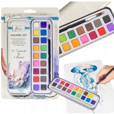 Akvarelový set v plechové krabiččce 18 ks – Zboží Mobilmania