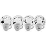 Bialetti Moka Carosello bílé porcelánové šálky na espresso s podšálky 4 x 50 ml – Zboží Mobilmania