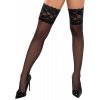 Dámské erotické punčochy Cottelli Hold-up Stockings with Lace Trim 2520672 Black