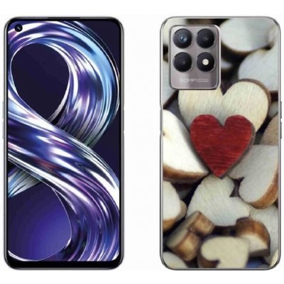 Pouzdro mmCase Gelové Realme 8i - gravírované červené srdce – Zboží Mobilmania
