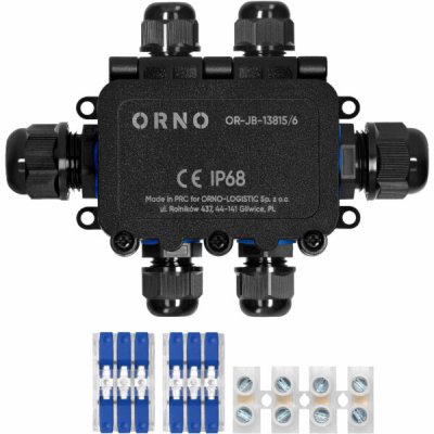 Orno Krabice bez HD IP68, 0,5–6,0 mm2, 2 vývodky M20, 4 vývodky M16 | Zboží Auto