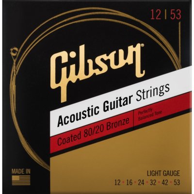 Gibson Coated 80/20 Bronze Acoustic Guitar Strings Light – Zboží Mobilmania