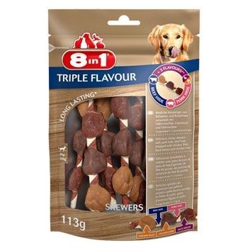 8in1 snacky pro psy Triple Flavour Skewers: 3 x 18 ks 113 g