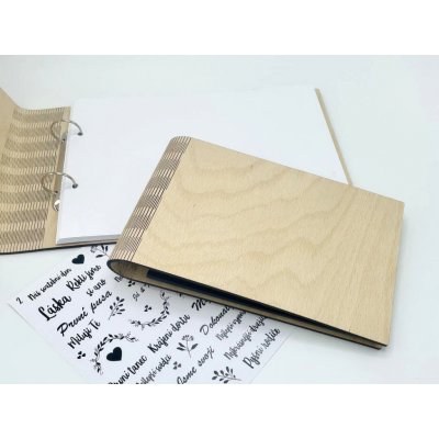 Fotoalbum s dřevěnou ohebnou vazbou Formát: A4 (899 Kč), Barva listů: Bílá – Zboží Mobilmania