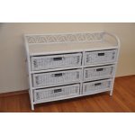 Ratanová komoda 6 zásuvek hnědá – Zboží Mobilmania