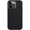 Pouzdro a kryt na mobilní telefon UNIQ Keva MagClick se vzorem karbonových vláken a MagSafe iPhone 15 Pro Max - černé