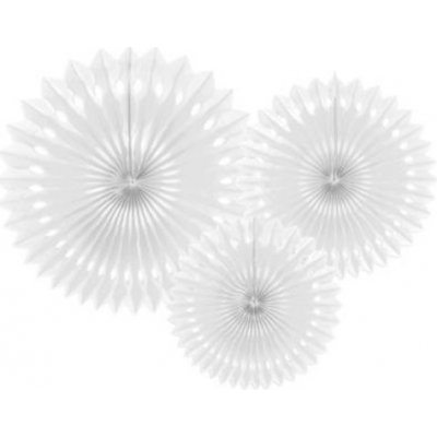 Party Deco Dekorační rozety bílé 20 až 30 cm – Zboží Mobilmania