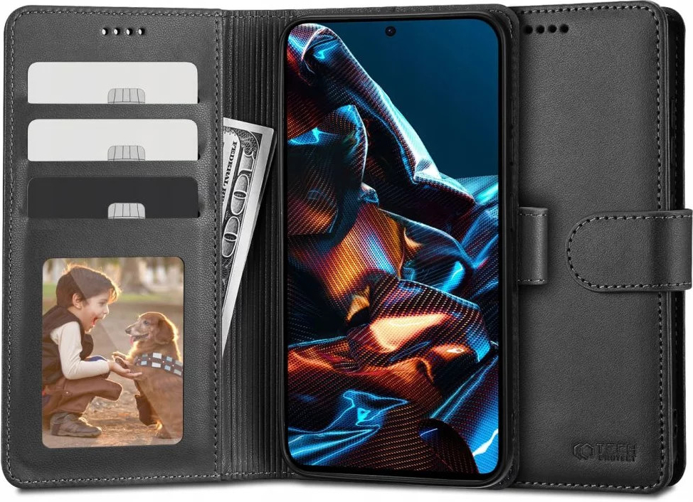 Pouzdro TECH-PROTECT WALLET XIAOMI REDMI NOTE 12 PRO / POCO X5 PRO 5G černé