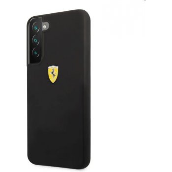 Pouzdro Ferrari Liquid Silicone Metal Logo Samsung Galaxy S22+ černé