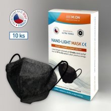 NANO M.ON - NANO LIGHT MASK, nano rouška ve tvaru respirátoru černá 10 ks